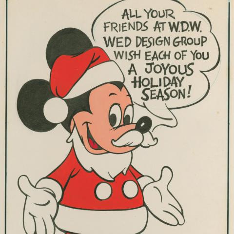 Mickey Mouse Original Holiday Card Design - ID: julydisneyland17557 Disneyana