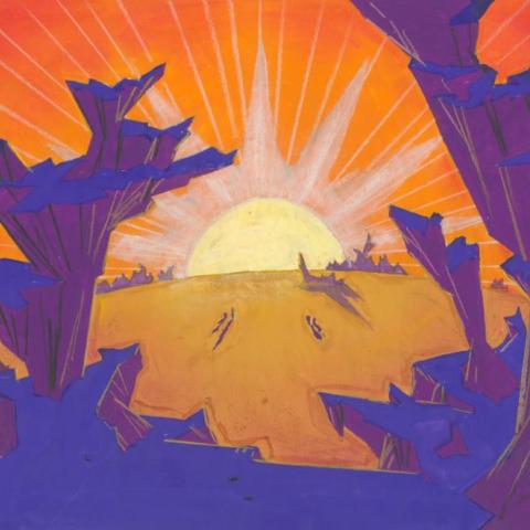 Tiny Toon Adventures Duck Dodgers Jr. Background Concept by Maurice Noble - ID: oct23038 Warner Bros.