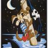 Wile E Coyote Surrounded by Sharks Limited Edition Poster - ID: janlooney22334 Warner Bros.