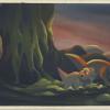 The Land Before Time Littlefoot & Cera Evade the Sharptooth Background Color Key Concept - ID: mar15land002 Don Bluth