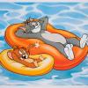 Tom and Jerry Poolside Prankster Large Limited Edition Print - ID: marmgm22072 MGM