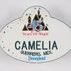 Disneyland 45th Anniversary Cast Member Camelia Name Tag (2000) - ID: dec22119 Disneyana