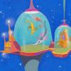 Tiny Toon Adventures Duck Dodgers Jr. Background Concept by Maurice Noble - ID: oct23035 Warner Bros.
