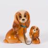 Lady and the Tramp with Puppy Ceramic Figures by Seven China (c.1950s) - ID: julydisneyana21148 Disneyana