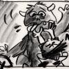 Monsters, Inc. Sulley & Boo Early Development Storyboard Drawing (2001) - ID: mar24167 Pixar