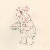 The Flintstones "The Girls' Night Out" Fred Flintstone Production Drawing (1961) - ID: may23562 Hanna Barbera