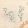 The Flintstones “Curtain Call at Bedrock” Wilma, Betty, and Barney Layout Drawing (1966) - ID: may23596 Hanna Barbera